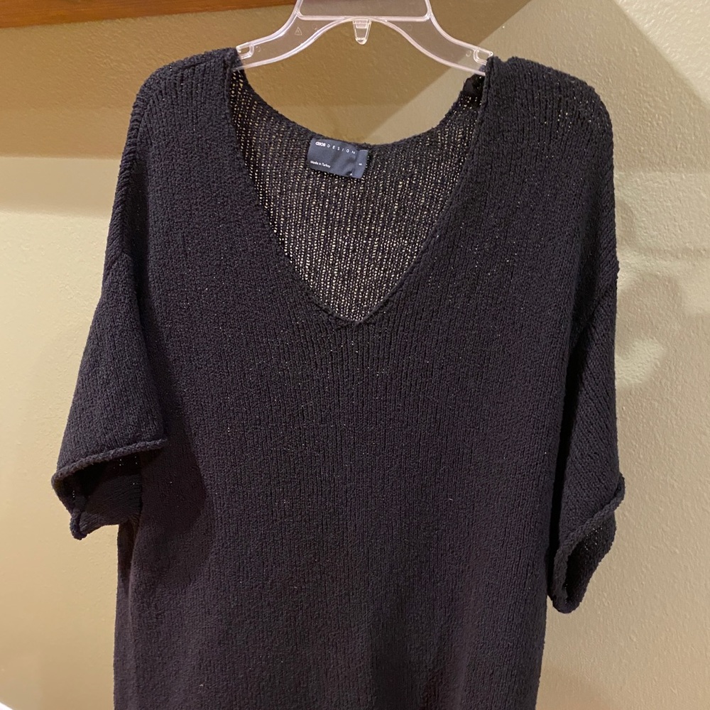 ASOS DESIGN oversized textured t-shirt in washed black